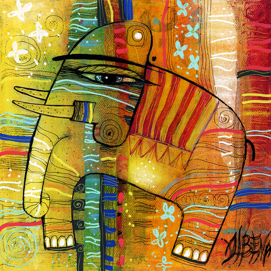 Small elephant Painting by Albena Vatcheva