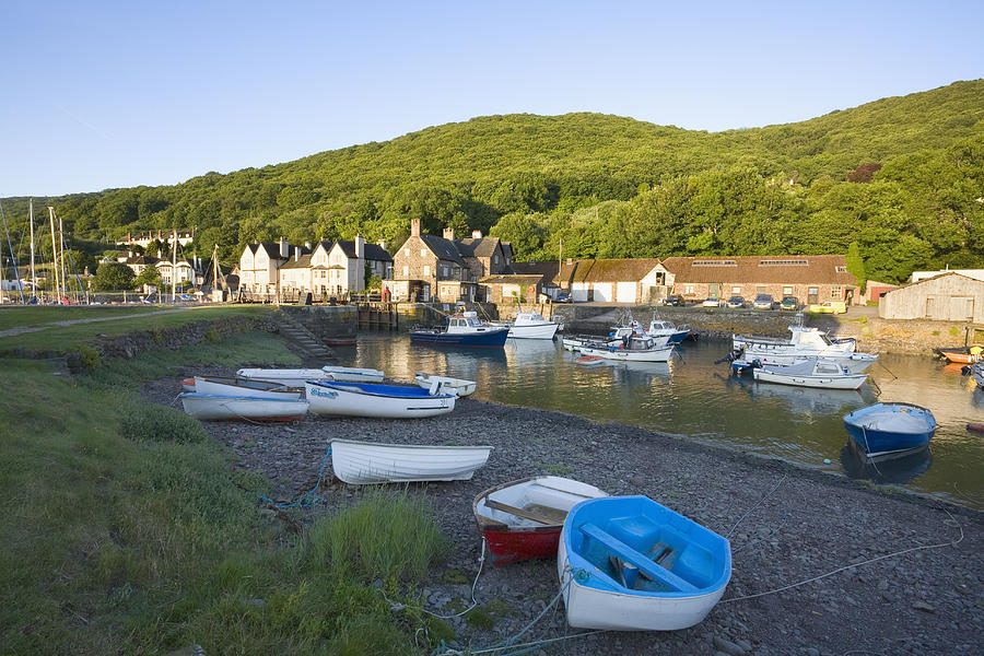 Small fishing boats in the harbour at Porlock Weir near Exmoor National Park. Photograph by James Osmond