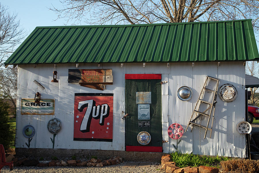 Small Garage At Garys Gay Parita On Historic Route 66 In Ash Grove Missouri Photograph