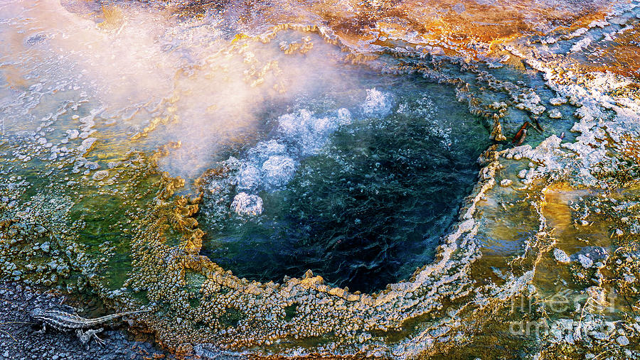 Yellowstone National Park Digital Art - Yellowstone Small Geyser Pool by Anthony Ellis