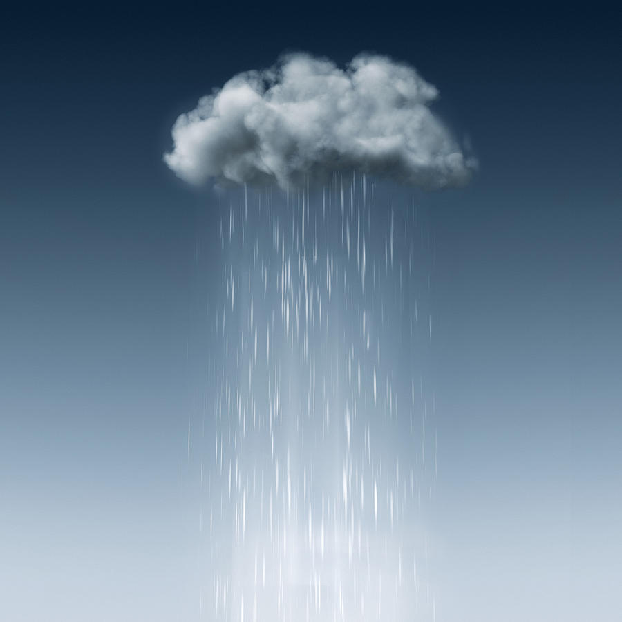Small grey cloud in the blue sky with rain Photograph by Artpartner-images