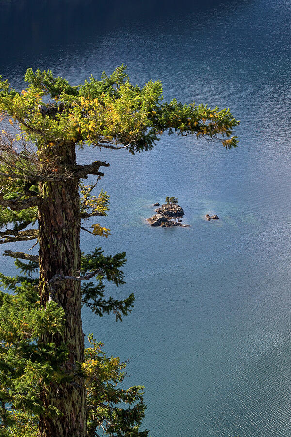 Small Island on Diablo Lake Photograph by Michael Russell Small Island on Diablo Lake Photograph by Michael Russell