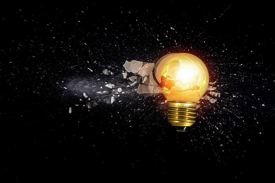 Small Light Bulb Exploding Photograph by Gualtiero Boffi - Fine Art America