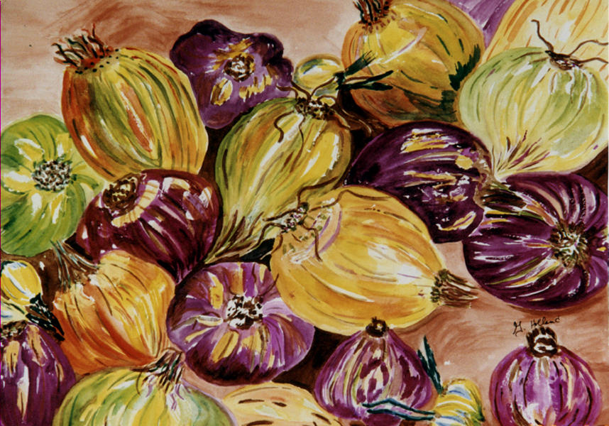 Yellow and purple. Painting by Genevieve Holland