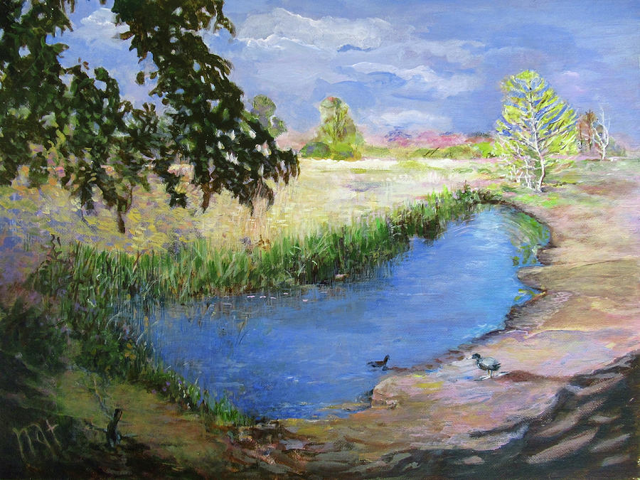 Small Pond Just Before Rain Painting by Natalya Shvetsky - Fine Art America