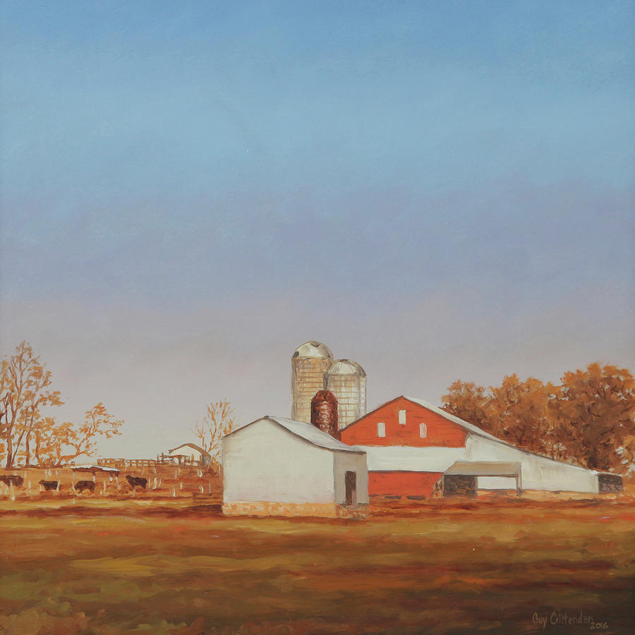 Small Red Barn Painting