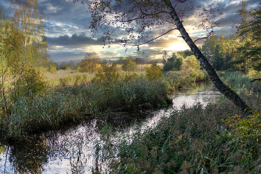 Artistic River in October Morning Latvia  Photograph by Aleksandrs Drozdovs