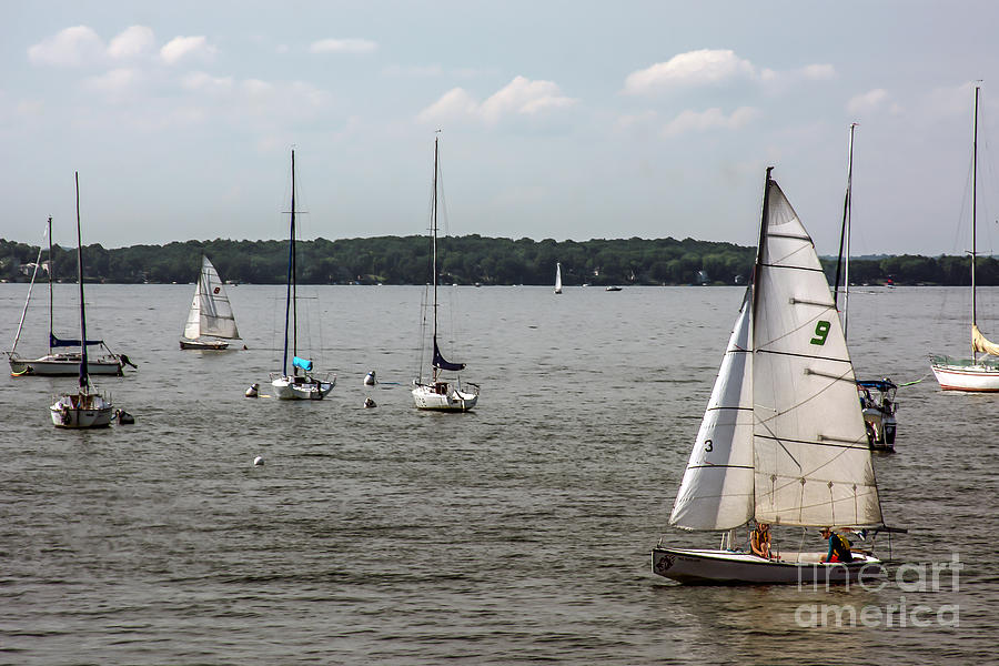 Nature Photograph - Small Sailboat Outing by John Bartelt