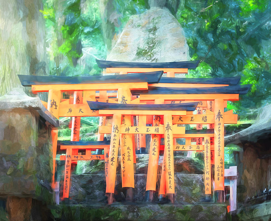 Small Torii Gates Kyoto Japan Artistic Photograph by Joan Carroll