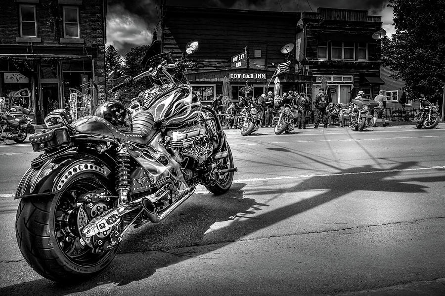 Motorcycle Photograph - Small Town Hogs by David Patterson
