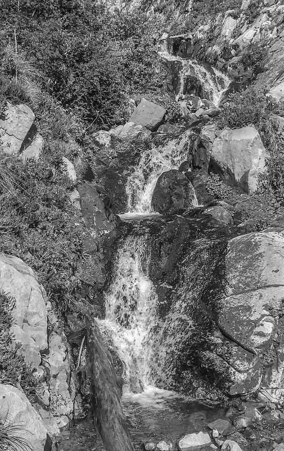 Small Waterfall On A Small Creek Bw Photograph