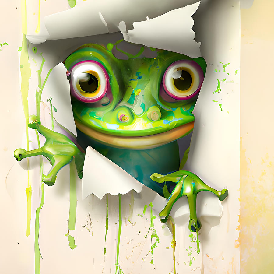 Smart Frog Digital Art by Amalia Suruceanu