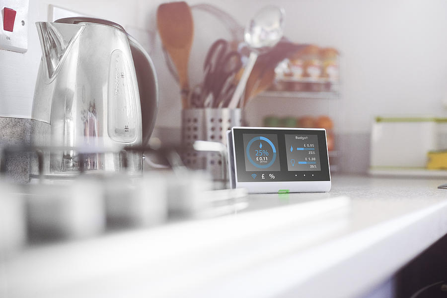 Smart meter in the kitchen Photograph by MartinPrescott