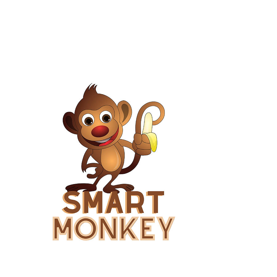 Smart Monkey smartmonkey funny smart monkey Painting by Stevens Hannah ...