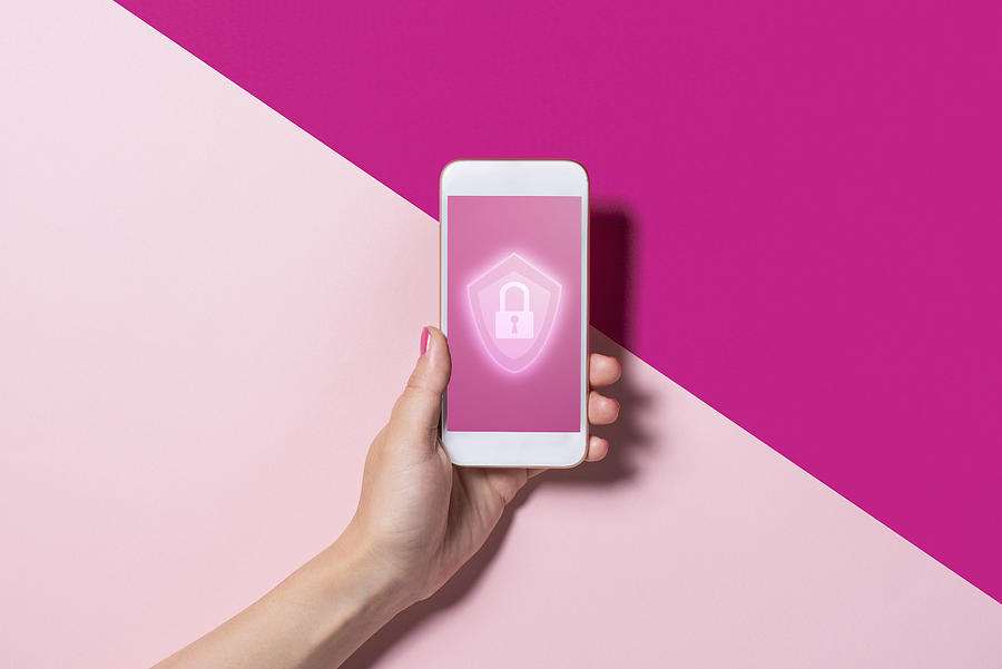 Smart phone with the security key lock icon Photograph by Yagi Studio