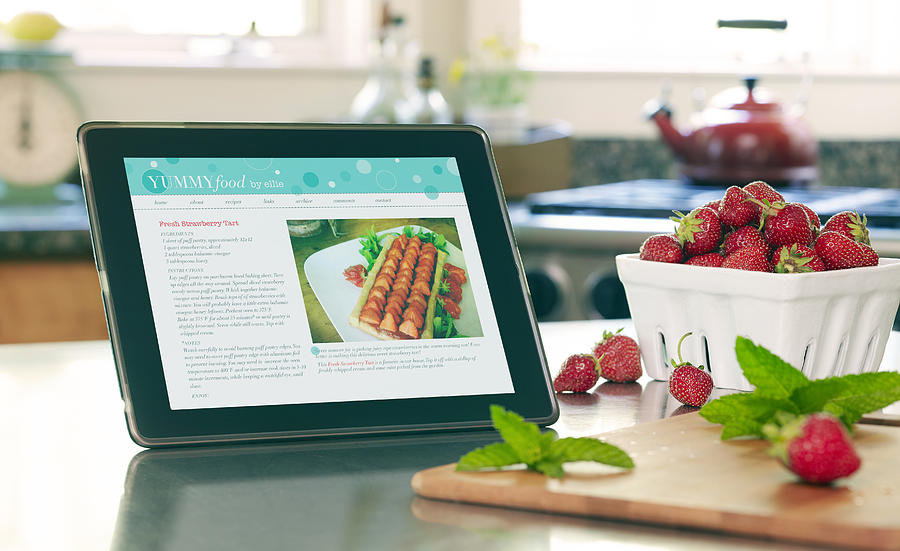 Smart Tablet With Recipe Photograph by Jeffrey Coolidge