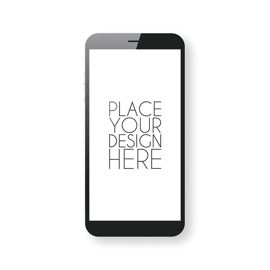 Smartphone isolated on White Background - Mobile Phone Template Drawing by Bgblue