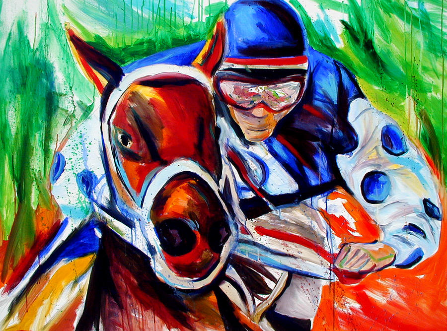 Smarty Jones Painting by John Gholson