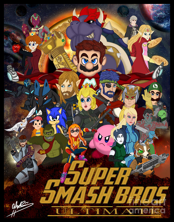 Smash Bros X Infinity War Poster Digital Art By Alex Pena 4068