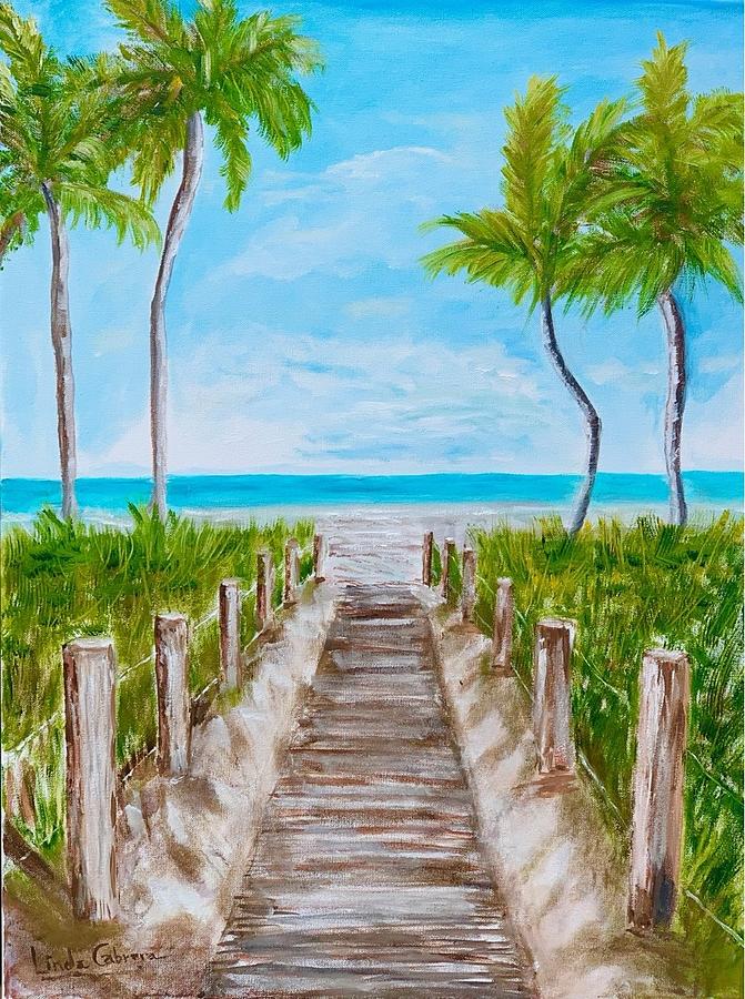 Smathers Beach Painting by Linda Cabrera
