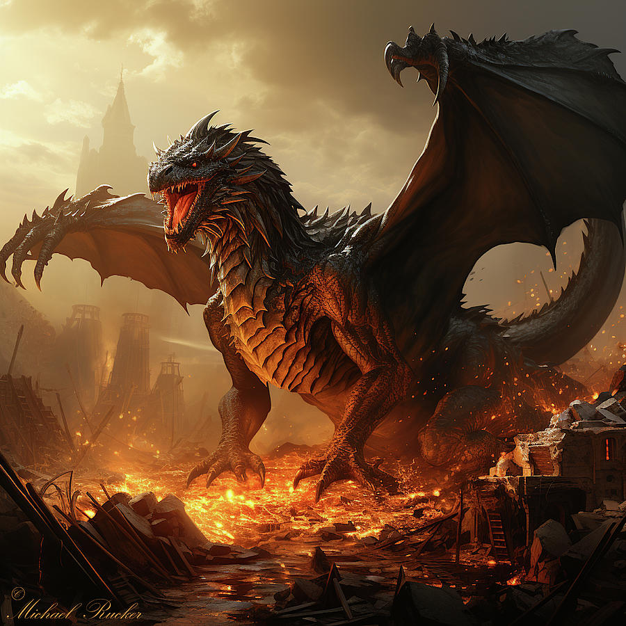 Smaug The Dragon Digital Art By Michael Rucker - Fine Art America