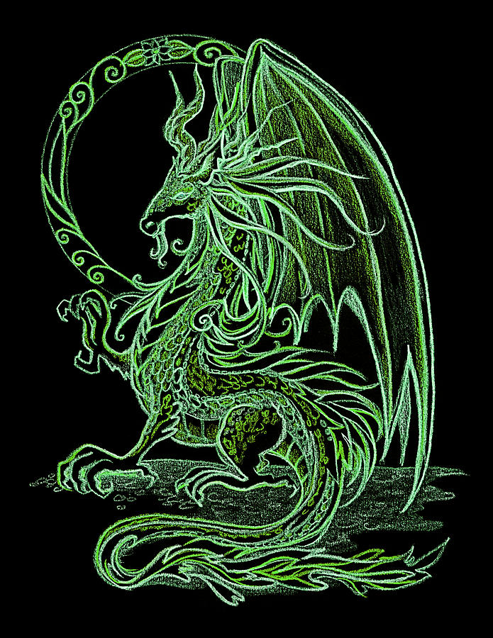 Smaugust Dragon 9 2018 Digital -Green Version Digital Art by Katherine Nutt