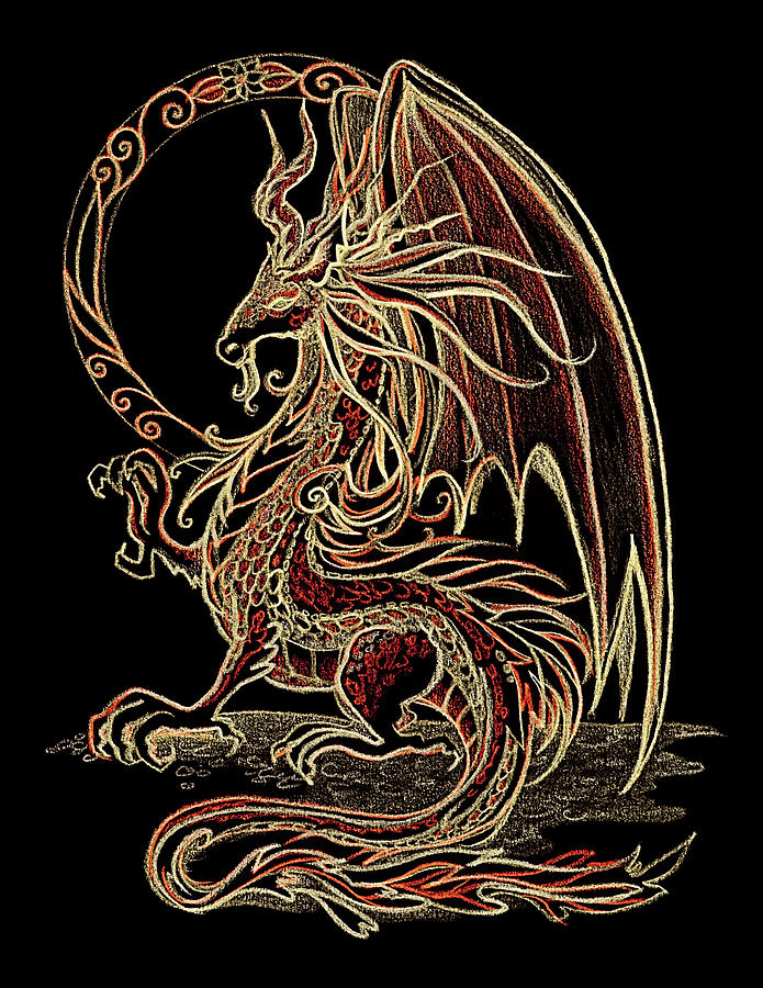 Smaugust Dragon 9 2018 Digital -Orange Version Digital Art by Katherine Nutt