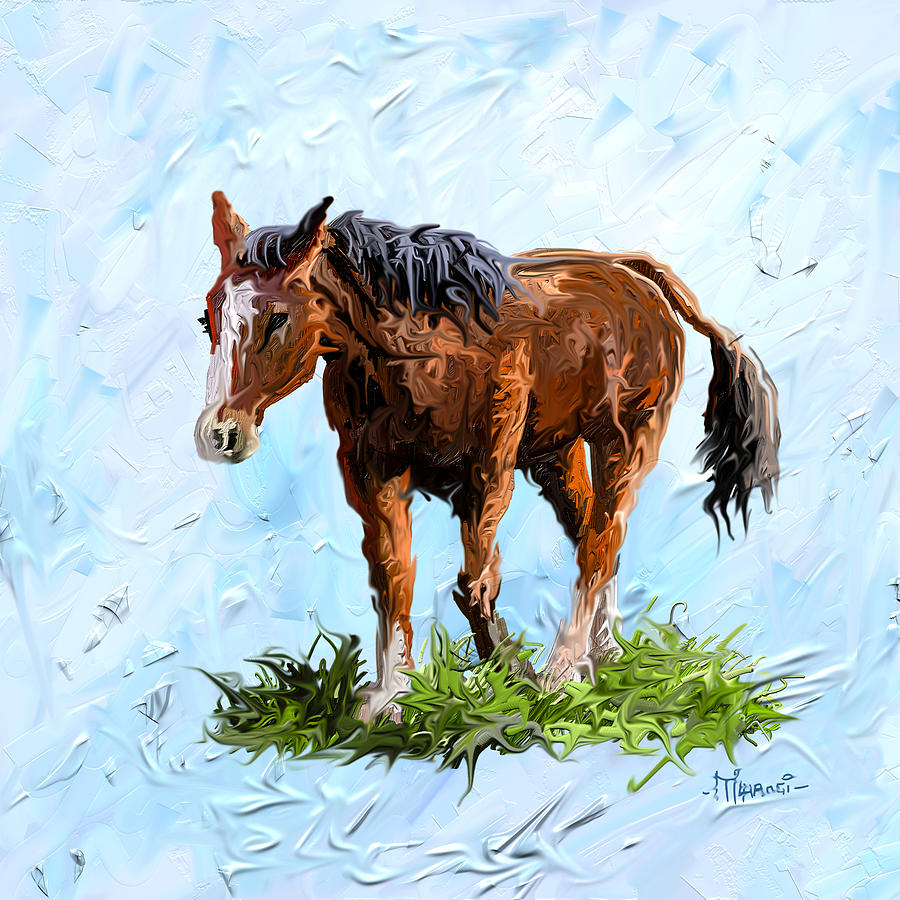 Smeary Horse Painting by Anthony Mwangi