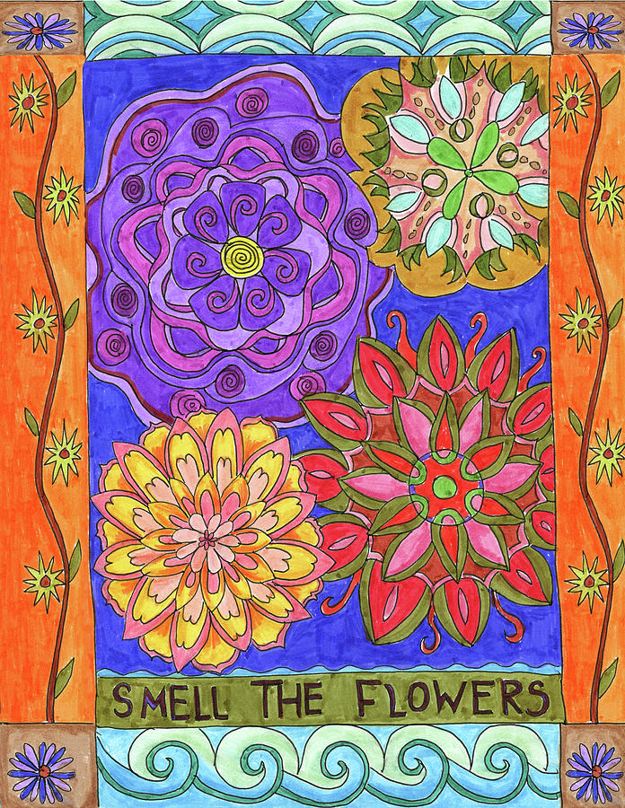 Smell the Flowers Painting by Cheryl Bartley