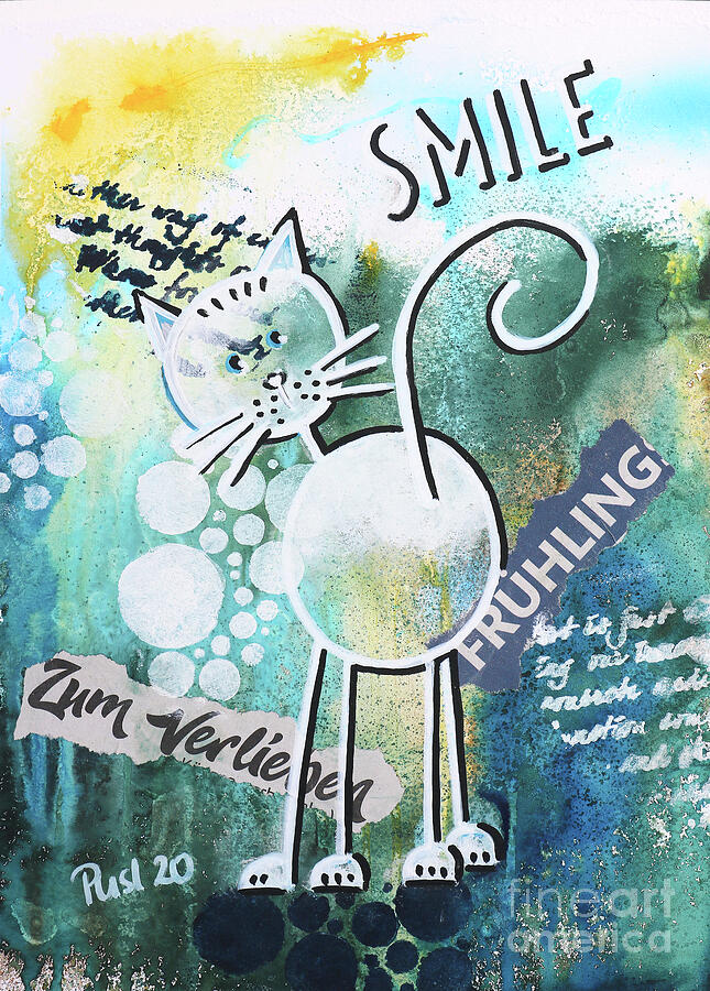 Cool Painting - Smile and Be Patient by Jutta Maria Pusl