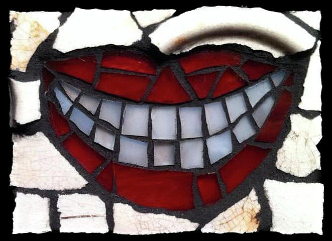 Smile Glass Art - Smile Mosaic  by Anne Marie Price