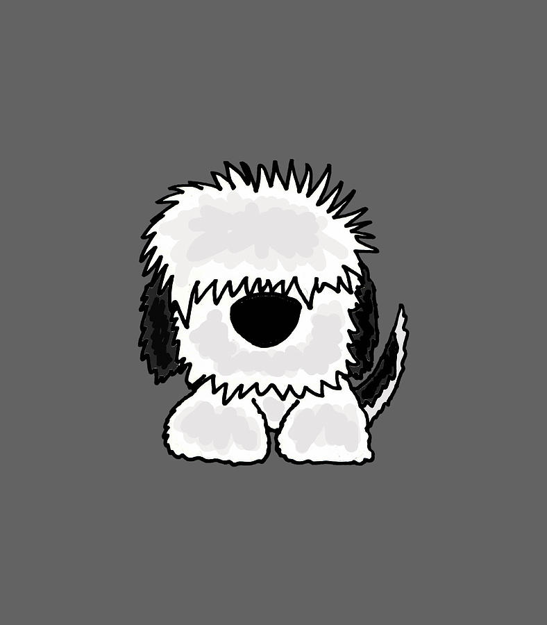 Funny Digital Art - Smileteestank Funny Old English Sheepdog Cartoon by Stevie Halley
