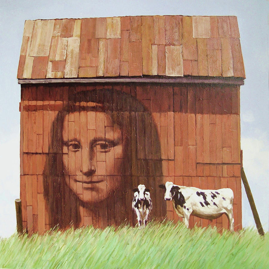 Smiling at the Barn Painting by Zusheng Yu