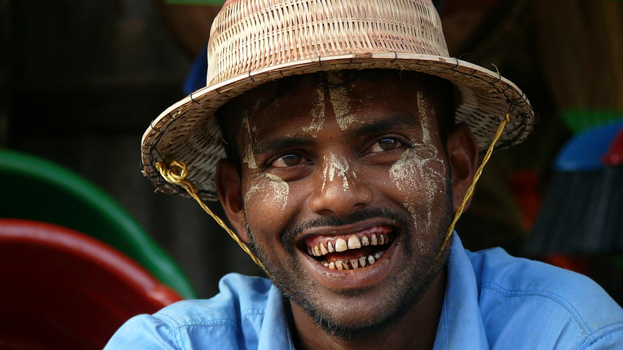 Smiling Burmese Man Photograph by Robert Bociaga