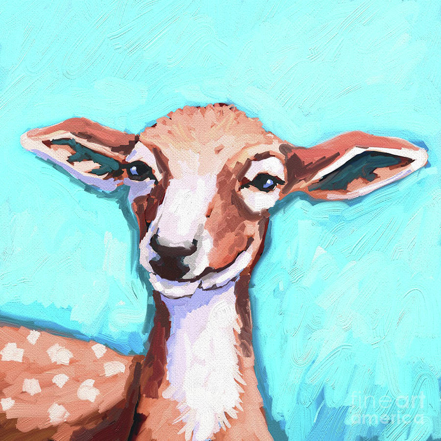 Smiling Deer Painting by Lucia Stewart