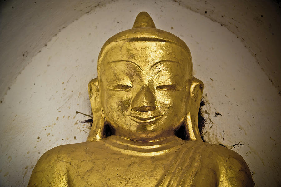 Smiling golden Buddha Photograph by Lie Yim