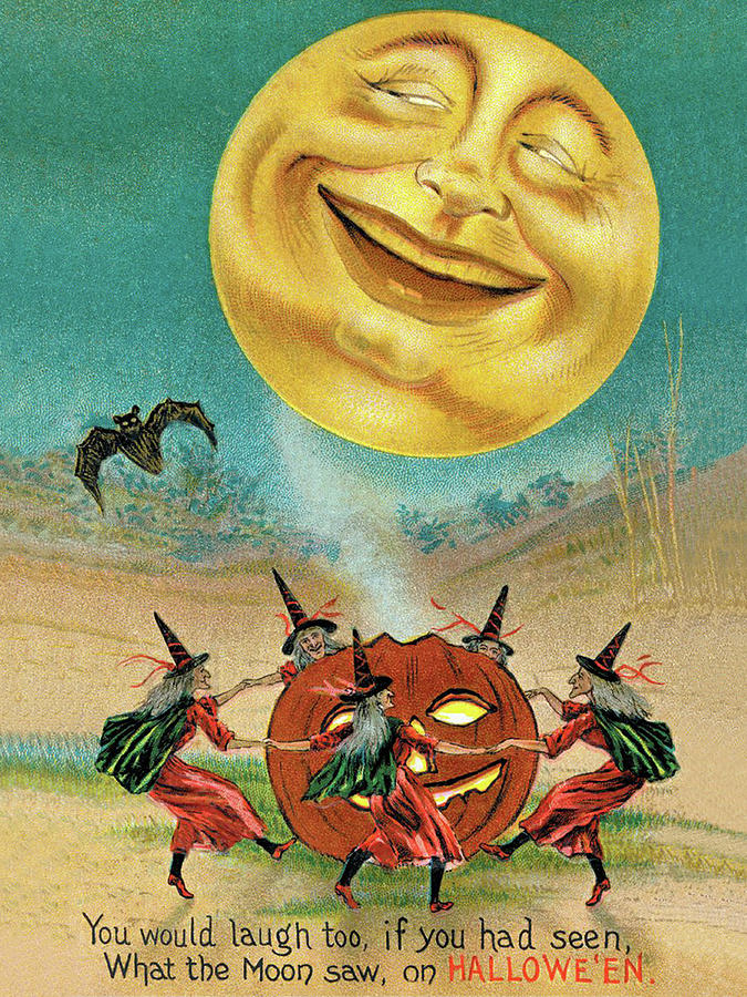 Smiling Halloween Moon Digital Art by Long Shot
