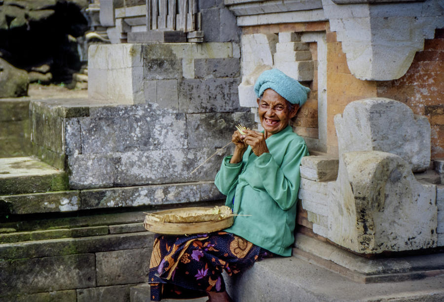 Smiling Old Woman, Bali Photograph