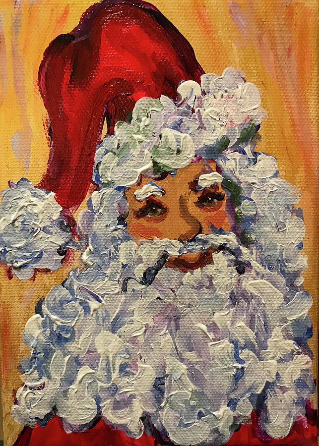 Smiling Santa Painting by Sherrell Rodgers