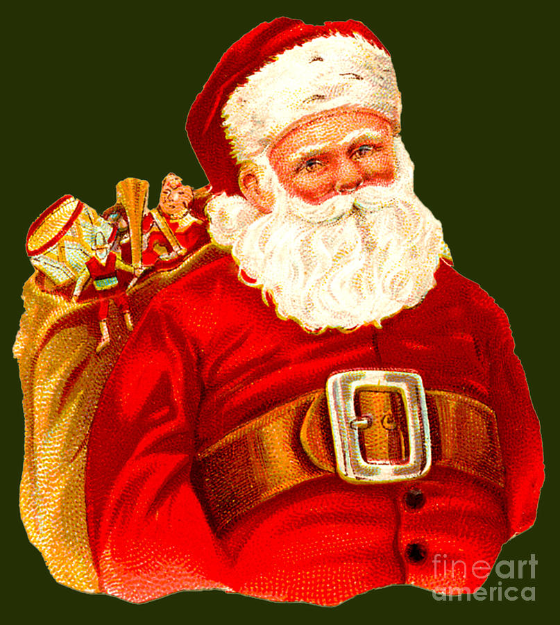 Smiling Santa With Bag Of Toys Painting