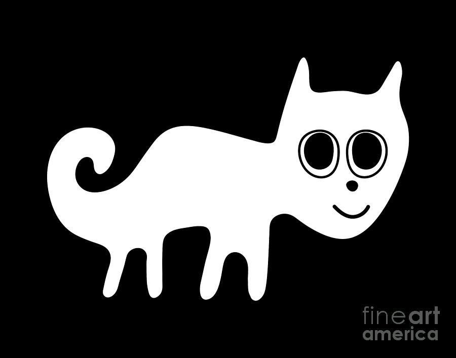 Smiling White Cat From Nazca Drawing