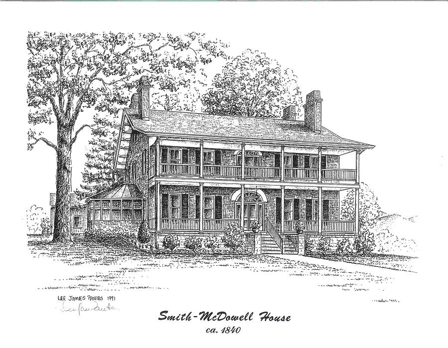 Smith-McDowell House Drawing by Lee Pantas