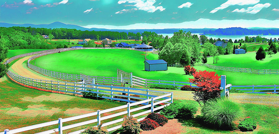 Smith mountain Lake Horse Farm, Moneta, VA Digital Art by The James Roney Collection