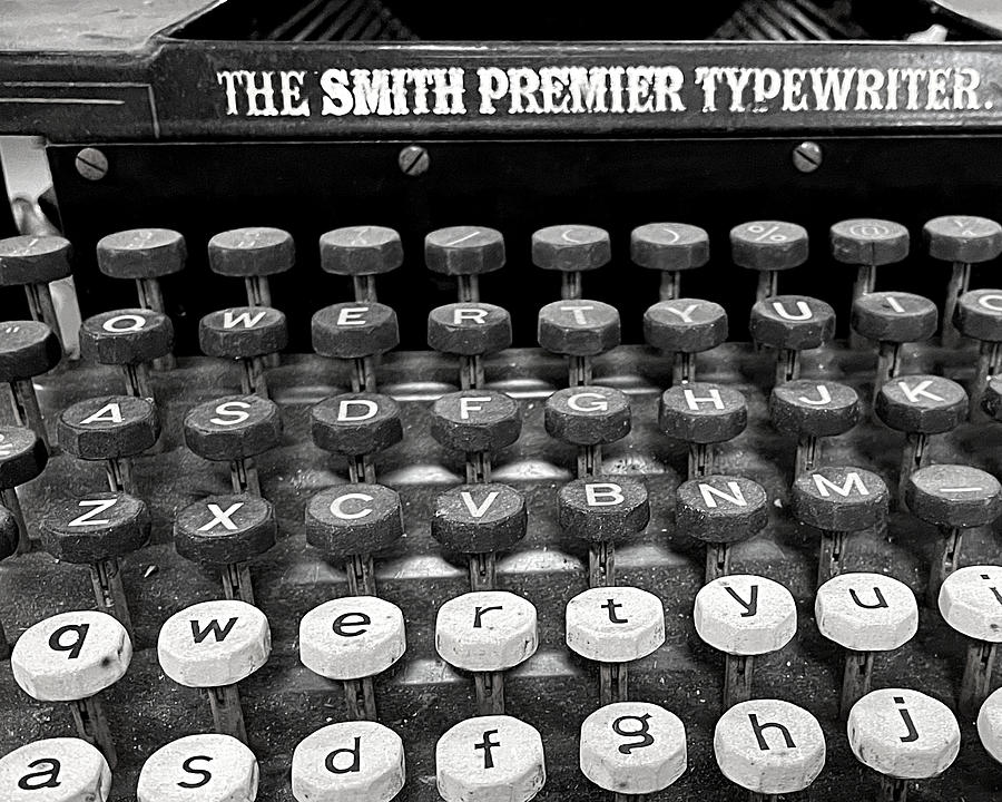 Smith Premier Typewriter BW Photograph by Lee Darnell