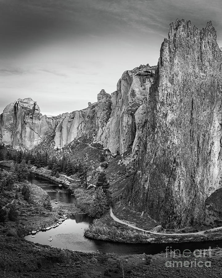 Smith Rock State Park in Black and White Photograph by Henk Meijer Photography