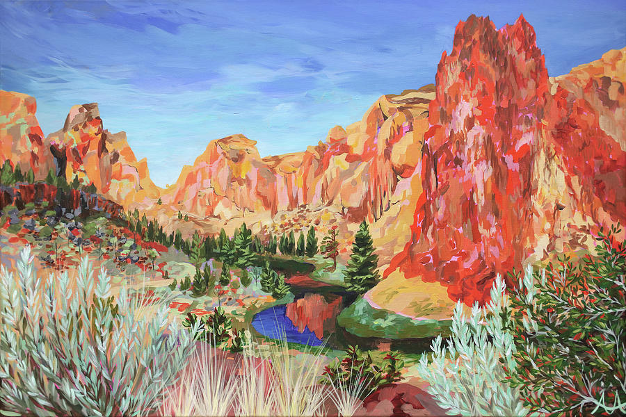 Smith Rock Vista Painting by Anisa Asakawa