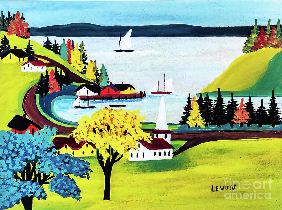 Smiths Cove, Digby County by Maud Lewis 1952 Painting by Maud Lewis