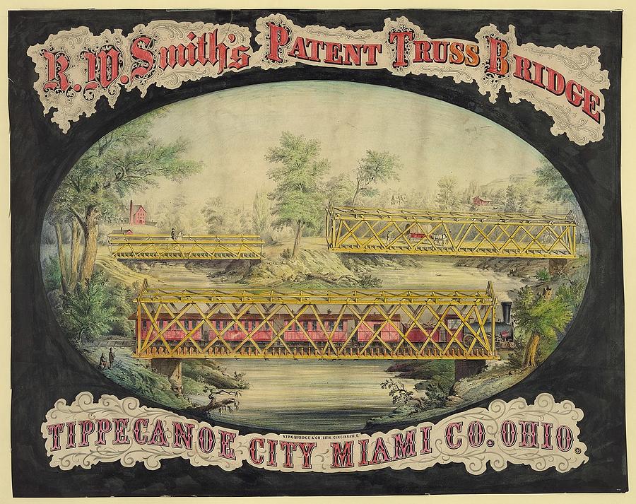 Smiths patent truss bridge Photograph by Popular Art