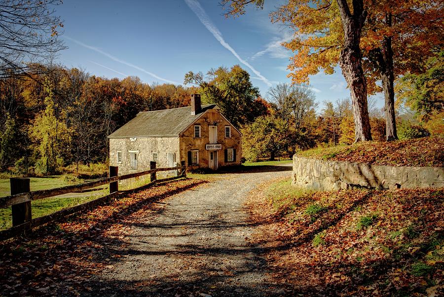 Fall Photograph - Smiths store in Waterloo Village, Stanhope, New Jersey by Geraldine Scull
