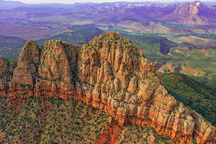 Zion National Park Photograph - Smithsonian Butte from Above by Loree Johnson